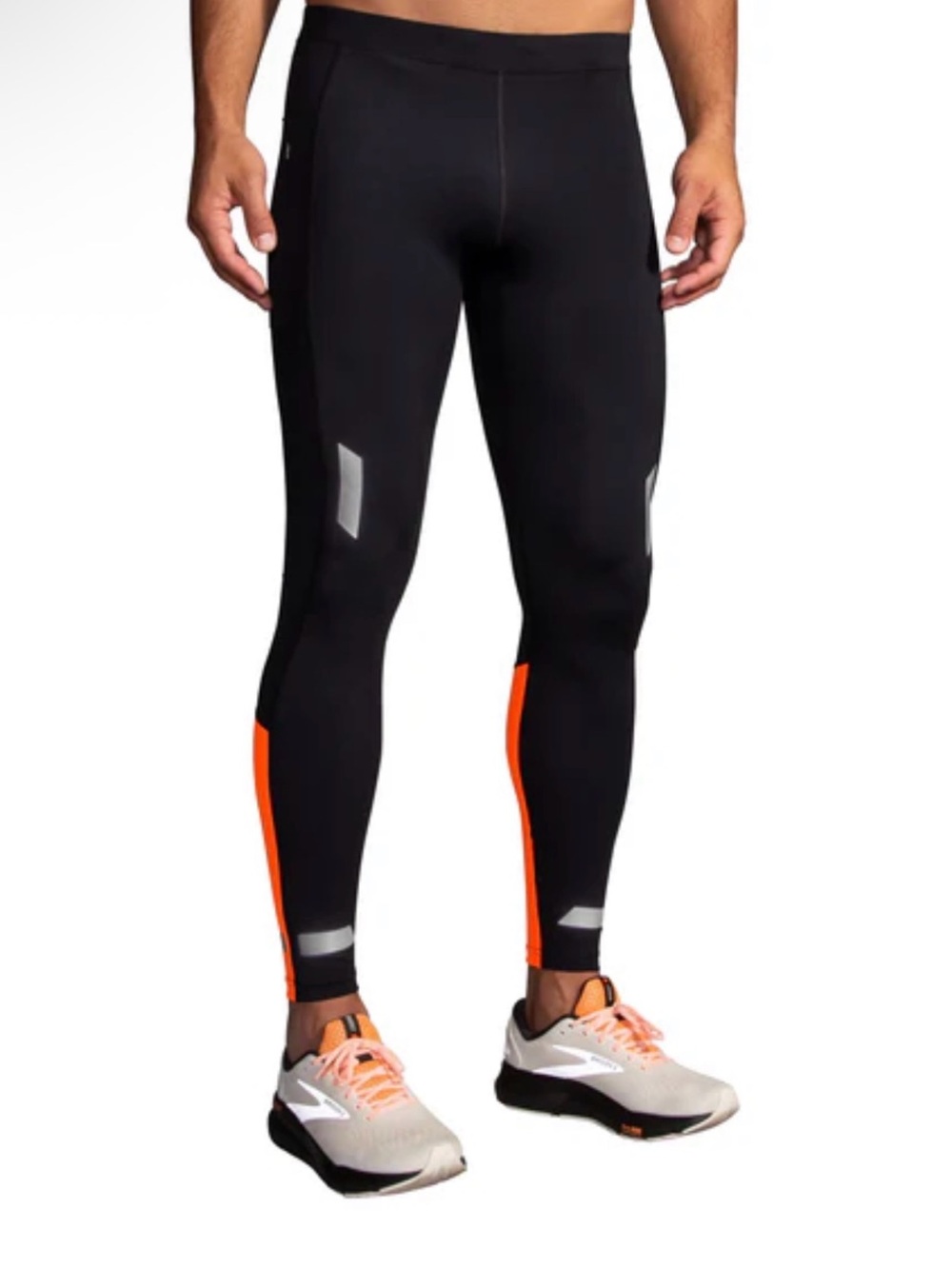 Brooks Run Visible Tight 2.0 Men’s Medium Black Fluoro Flash Reflective Leggings